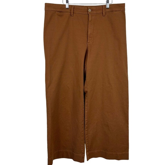 GAP Jeans Gap Pants Women Size 8 Brown Wide Leg High Rise Twill